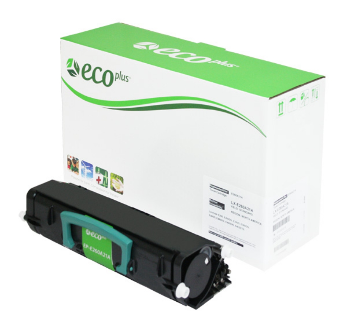 Picture of EcoPlus Reman E260A21A Black Toner Cartridge (3500 Yield)